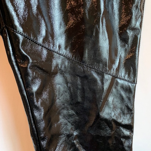 TOPSHOP Black Vinyl Peg Trousers 12 6 - Picture 6 of 7